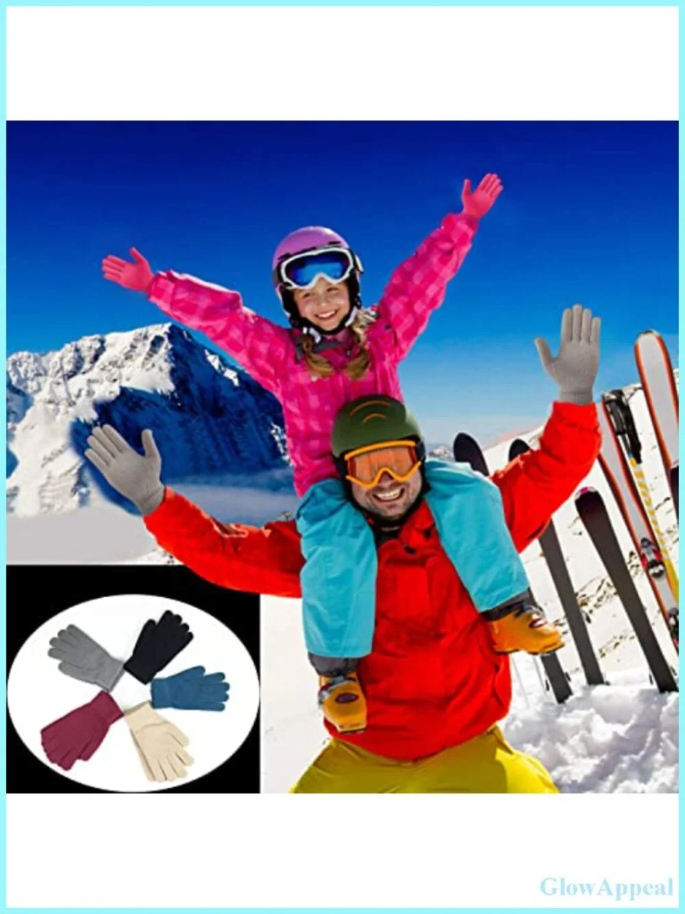 5 Pairs Stretchy Knit Acrylic Winter Gloves for Men Women Running Hiking